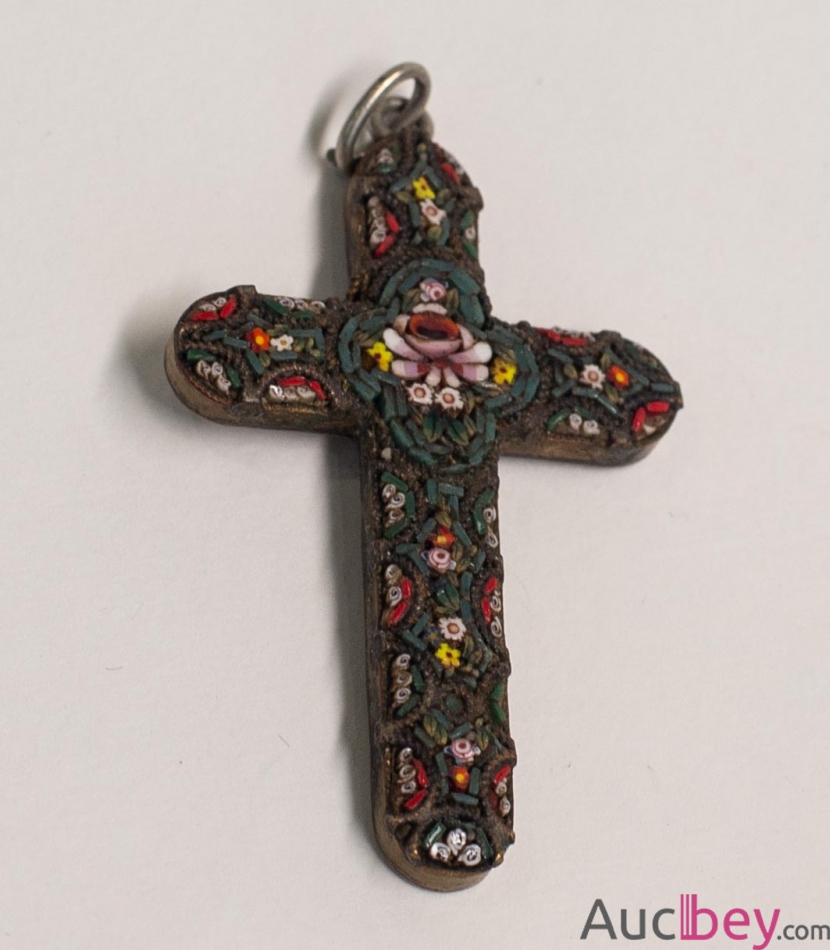 Cross decorated with Italian mosaic